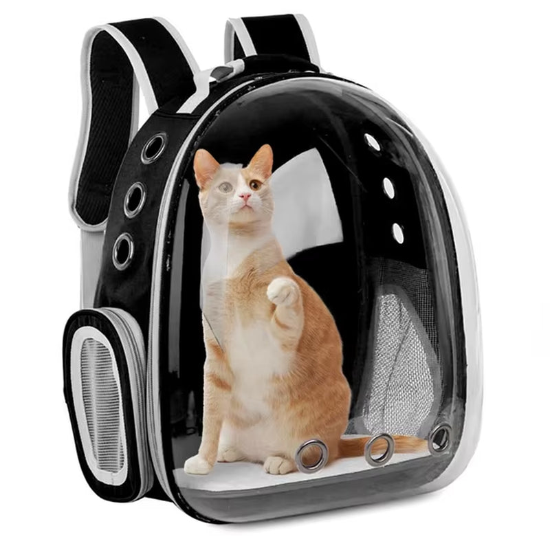 Space Capsule Pet Carrier Backpack - Breathable & Portable Transparent Design for Cats and Dogs