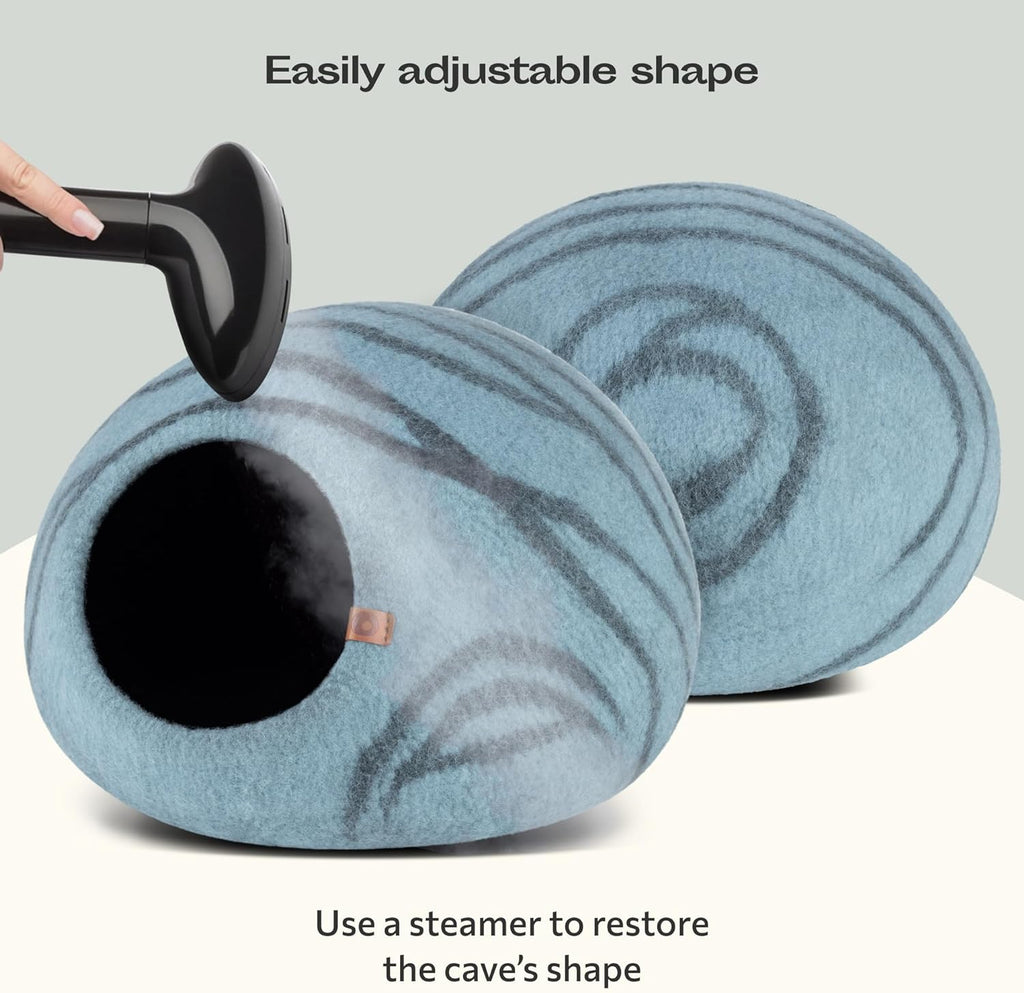Luxurious Aquamarine Medium Felt Cat Cave Bed for Ultimate Comfort
