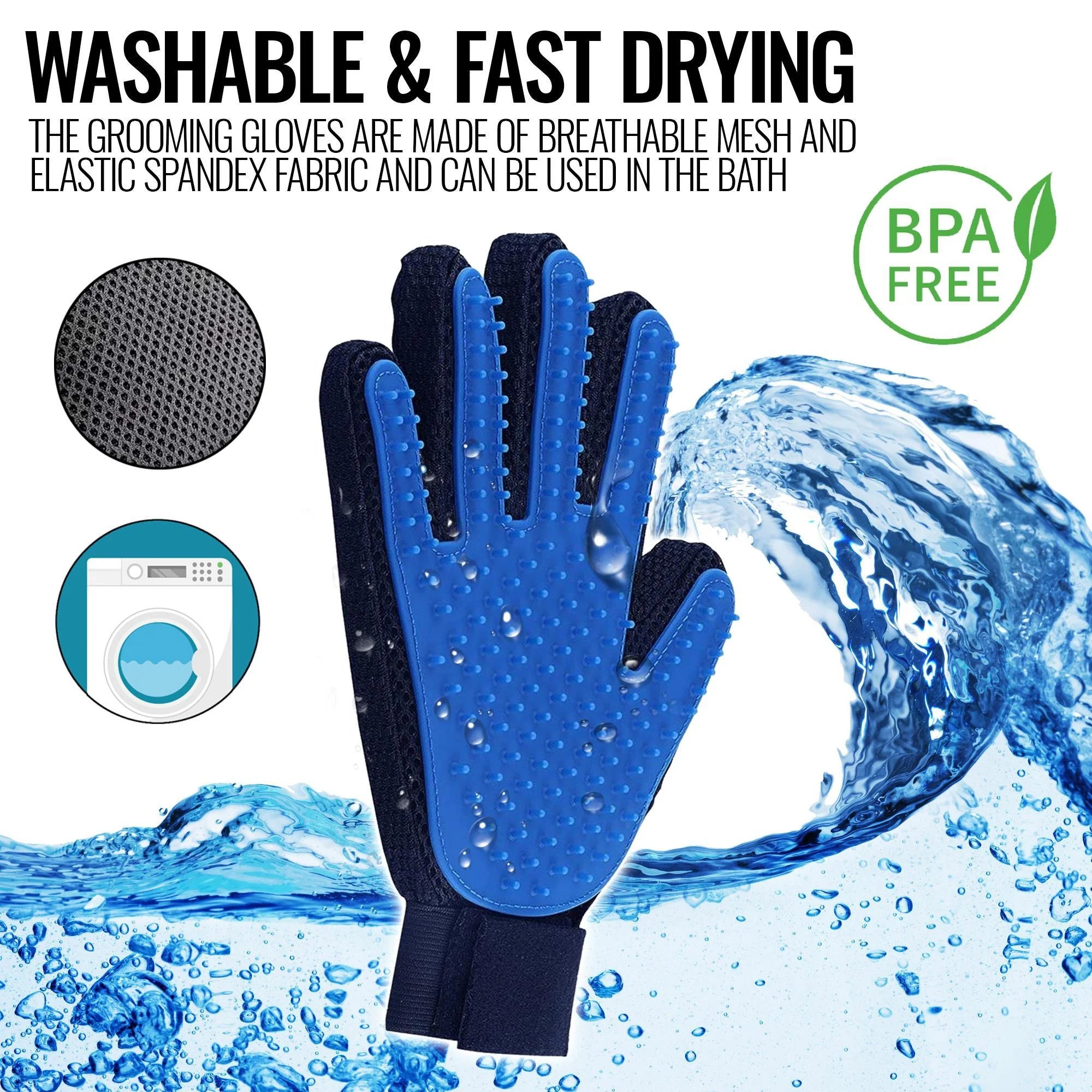 Revolutionary Pet Grooming Gloves - Deshedding Mitts for Dogs & Horses, Perfect for Massage & Hair Removal!