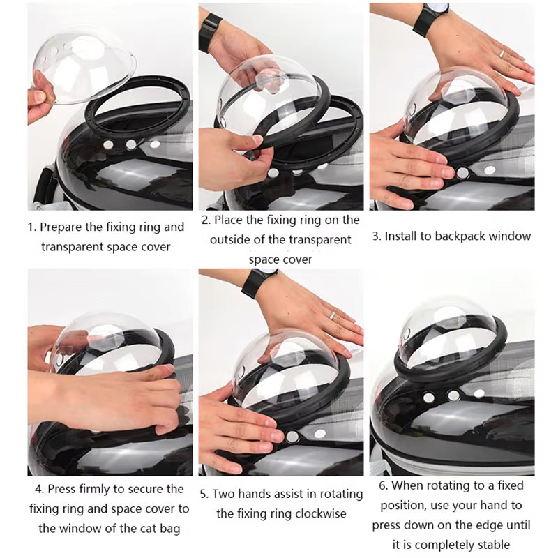 Space Capsule Pet Carrier Backpack - Breathable & Portable Transparent Design for Cats and Dogs