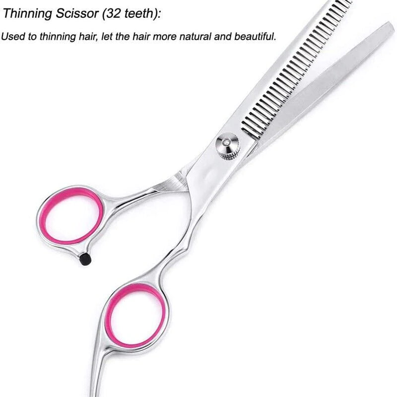 Professional Pet Dog Grooming Scissors Set - Stainless Steel Straight, Curved, and Thinning Shears
