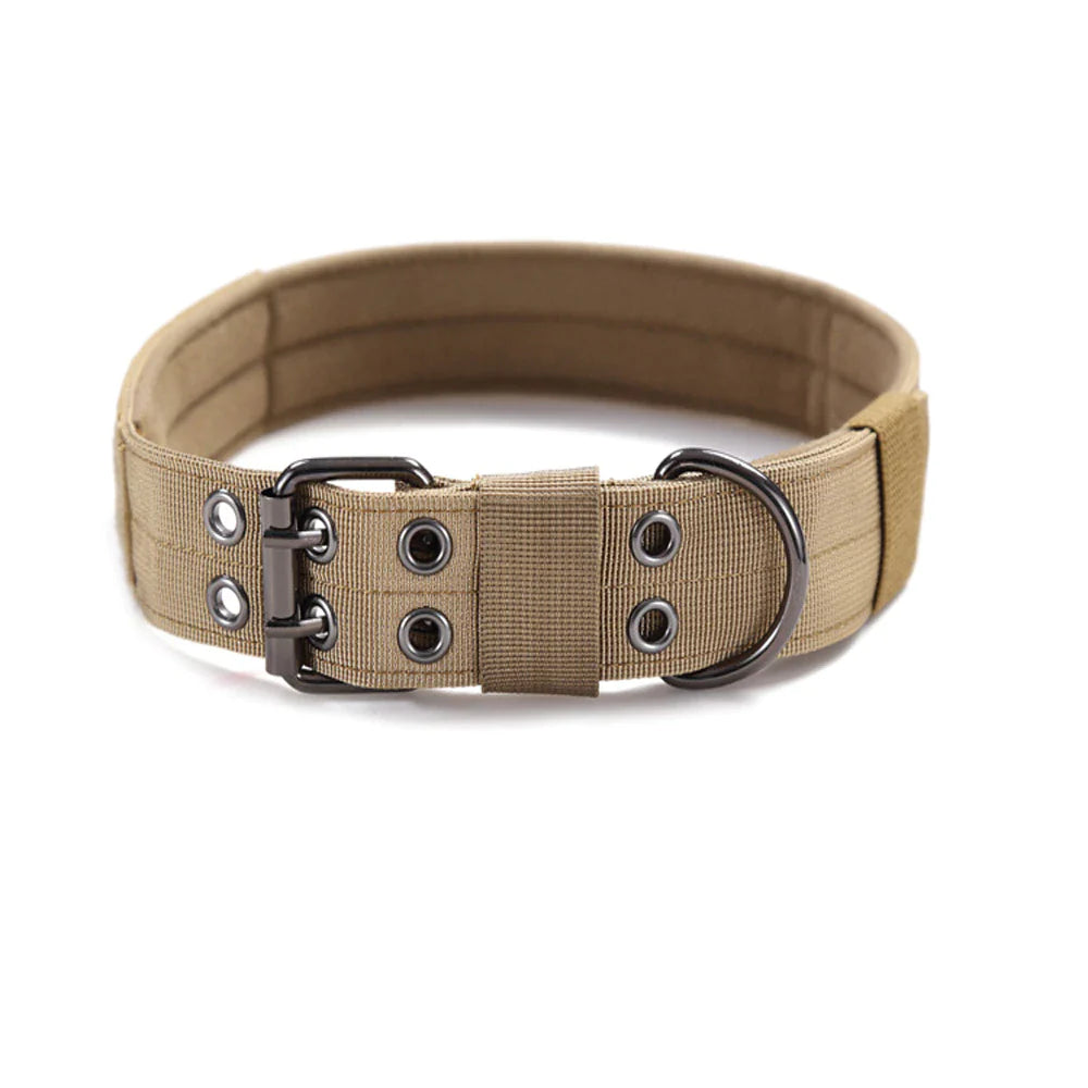2" Wide Tactical Heavy Duty Nylon Large Dog Collar - K9 Military Style with Secure Metal Buckle for Ultimate Strength and Comfort