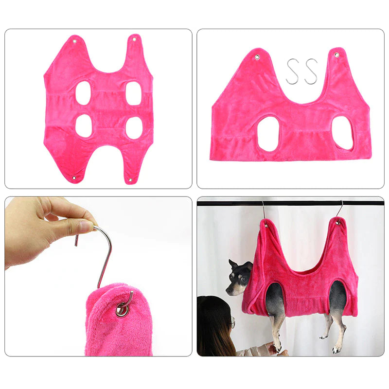 Portable Pet Grooming Hammock Harness - Breathable Dog & Cat Grooming Helper