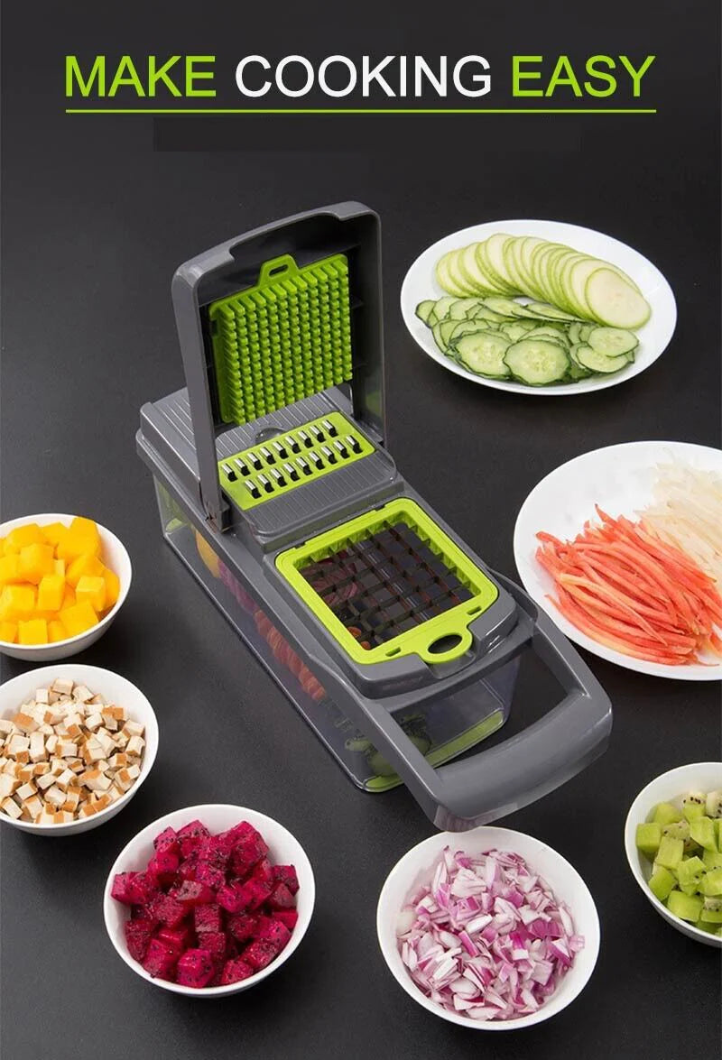 Ultimate 15-in-1 Vegetable and Fruit Chopper - Versatile Cutter and Slicer for Effortless Meal Prep!