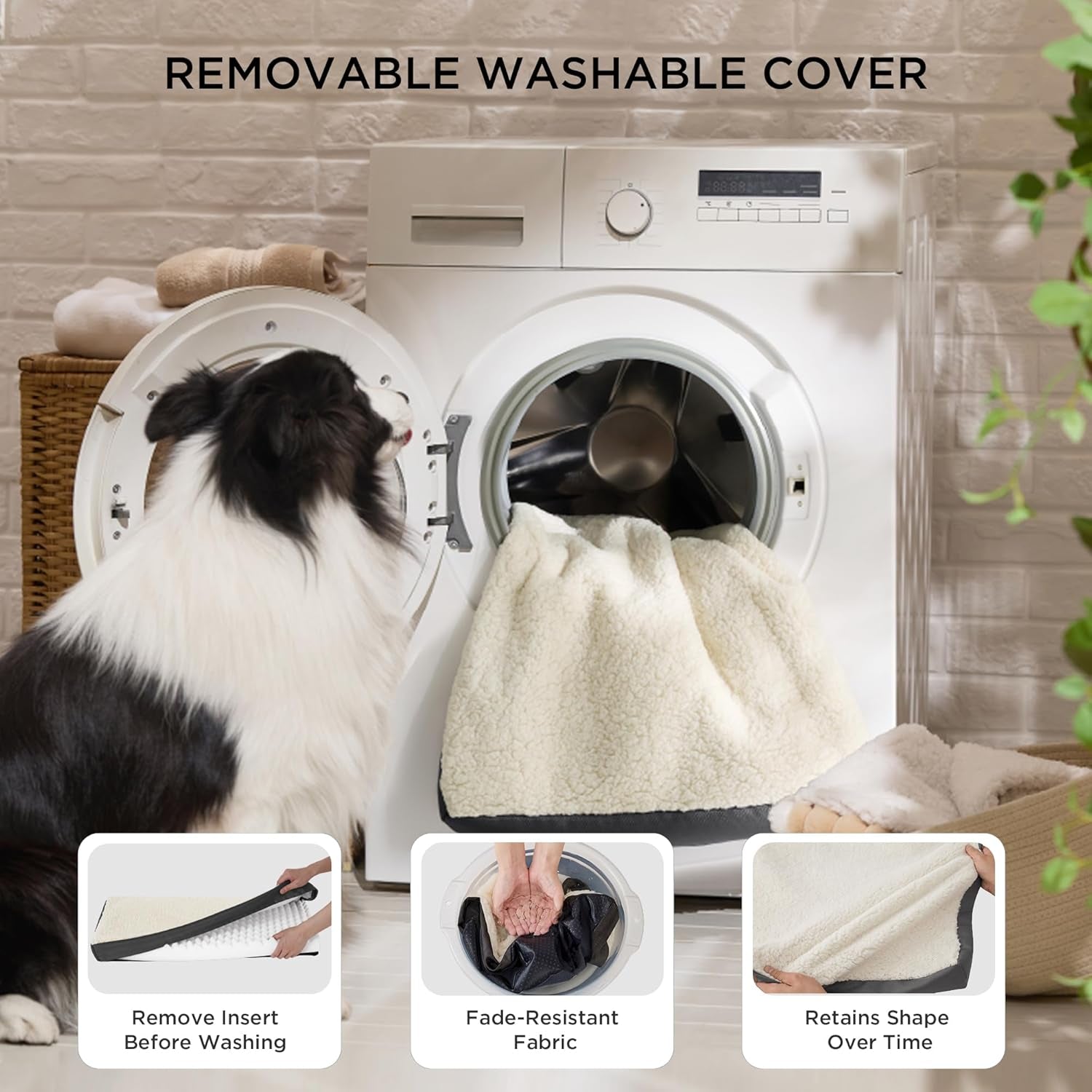 Bedsure Extra Large Orthopedic Dog Bed - Comfy, Washable Cover & Egg Crate Foam for Pets up to 100 lbs