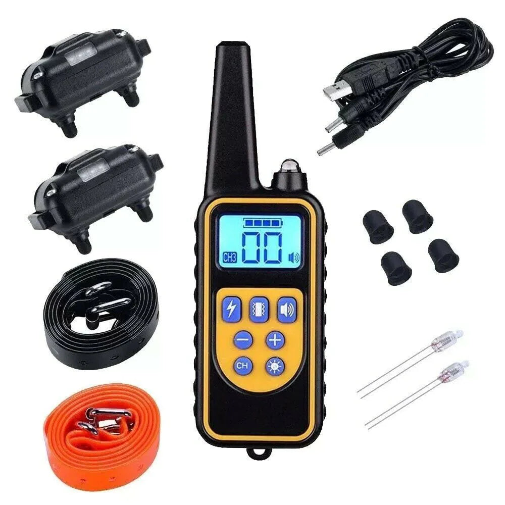 3000 FT Rechargeable Dog Training Collar - Waterproof Remote Shock Trainer for Effective Pet Obedience