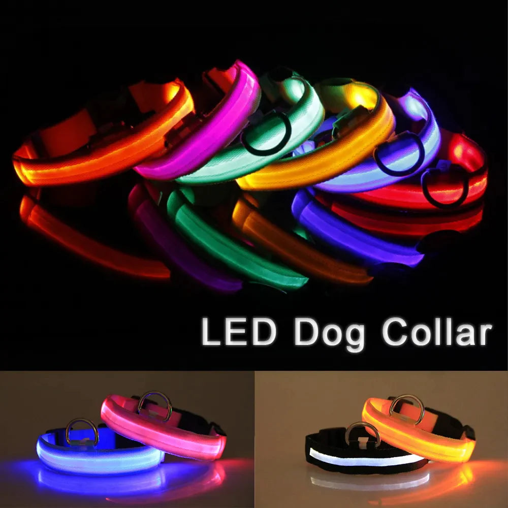 Illuminate Your Dog's Safety with Our LED Adjustable Light-Up Collar - Waterproof and Stylish