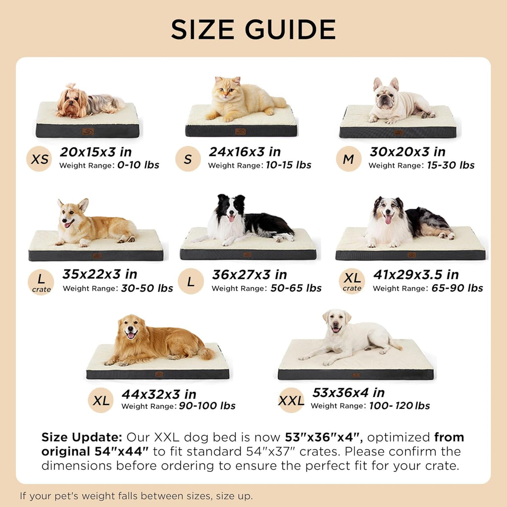 Bedsure Extra Large Orthopedic Dog Bed - Comfy, Washable Cover & Egg Crate Foam for Pets up to 100 lbs