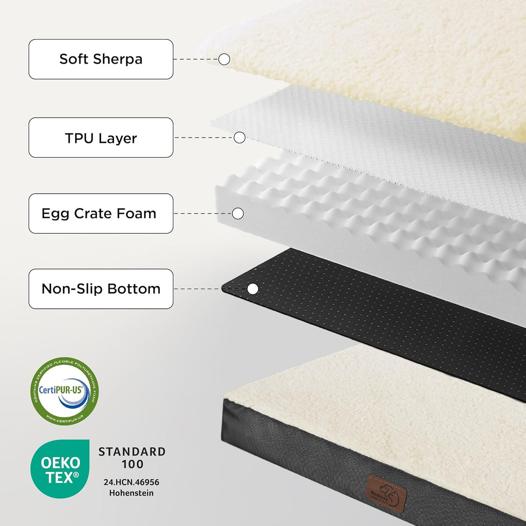 Bedsure Extra Large Orthopedic Dog Bed - Comfy, Washable Cover & Egg Crate Foam for Pets up to 100 lbs