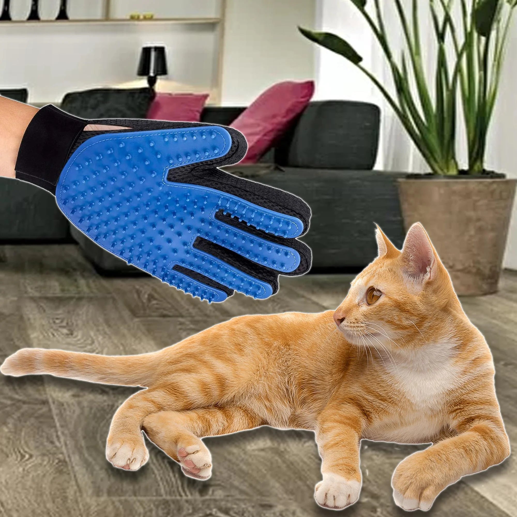 Revolutionary Pet Grooming Gloves - Deshedding Mitts for Dogs & Horses, Perfect for Massage & Hair Removal!