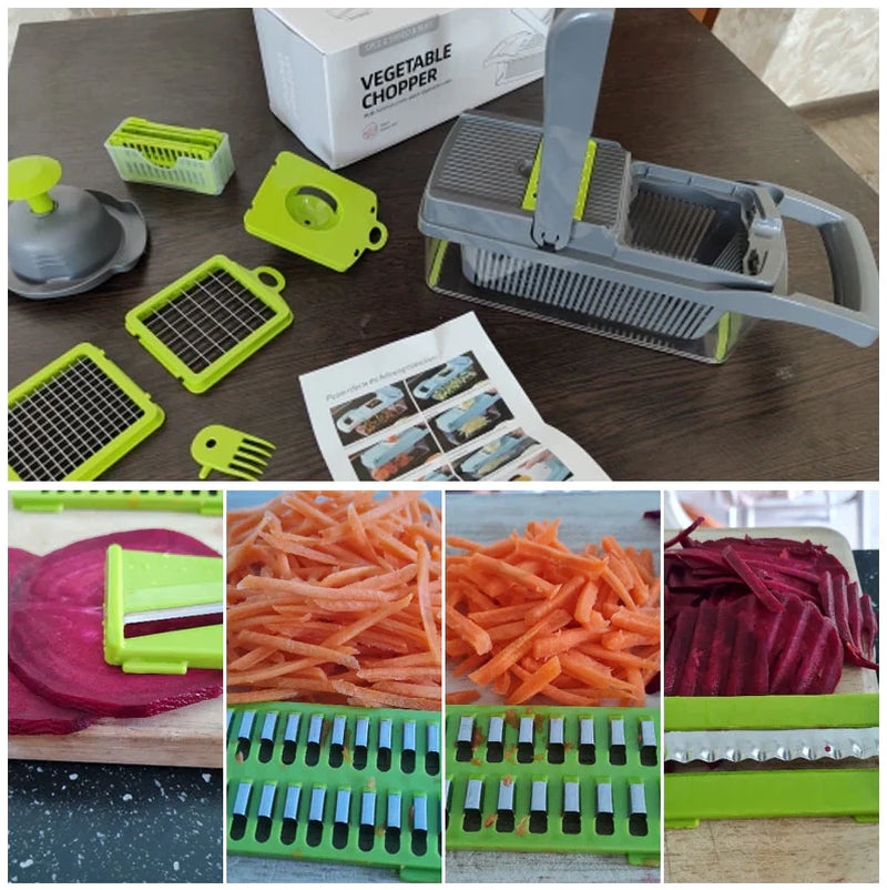 Ultimate 15-in-1 Vegetable and Fruit Chopper - Versatile Cutter and Slicer for Effortless Meal Prep!