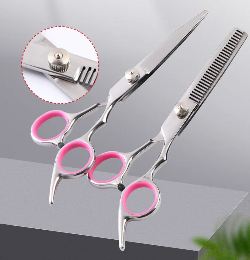 Professional Pet Dog Grooming Scissors Set - Stainless Steel Straight, Curved, and Thinning Shears
