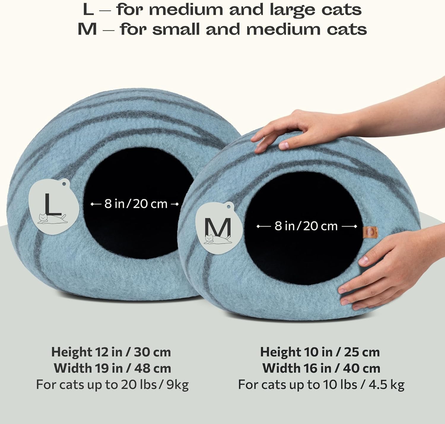 Luxurious Aquamarine Medium Felt Cat Cave Bed for Ultimate Comfort