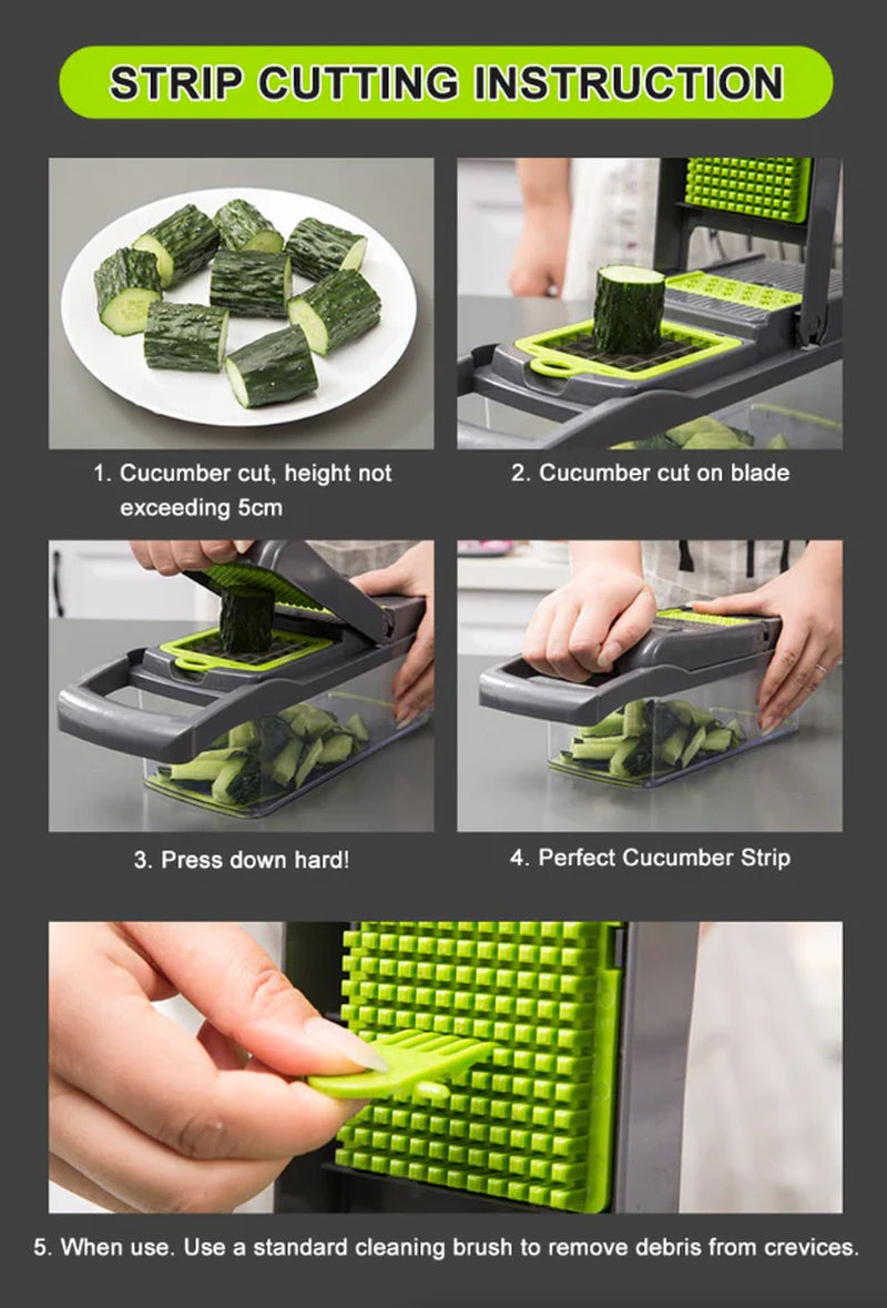 Ultimate 15-in-1 Vegetable and Fruit Chopper - Versatile Cutter and Slicer for Effortless Meal Prep!