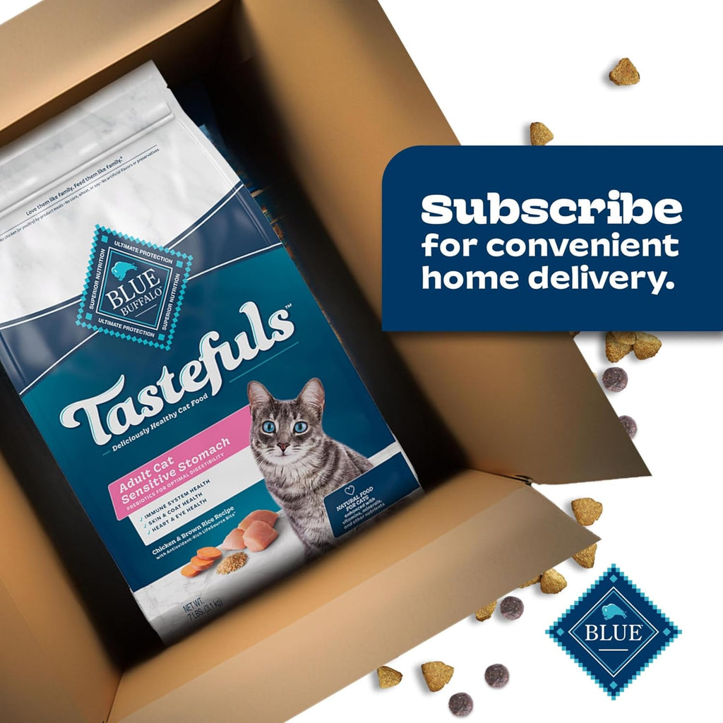Tastefuls Natural Chicken & Brown Rice Dry Cat Food for Sensitive Stomachs - 15-Lb Bag