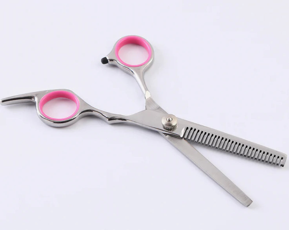 Professional Pet Dog Grooming Scissors Set - Stainless Steel Straight, Curved, and Thinning Shears