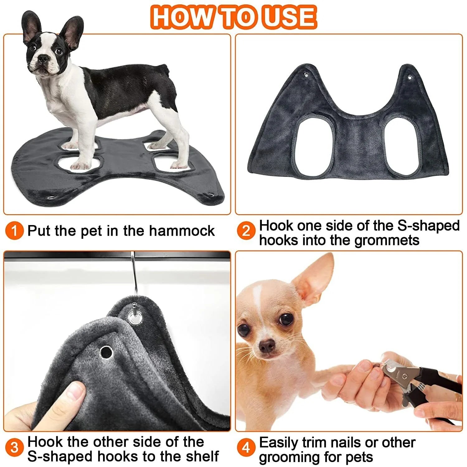 Portable Pet Grooming Hammock Harness - Breathable Dog & Cat Grooming Helper