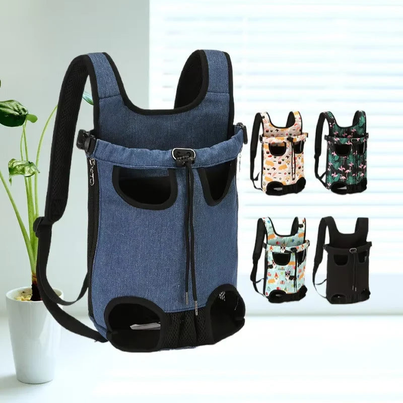 Adjustable Dual-Shoulder Pet Carrier Backpack for Cats and Dogs - Portable Outdoor Travel and Hiking Bag