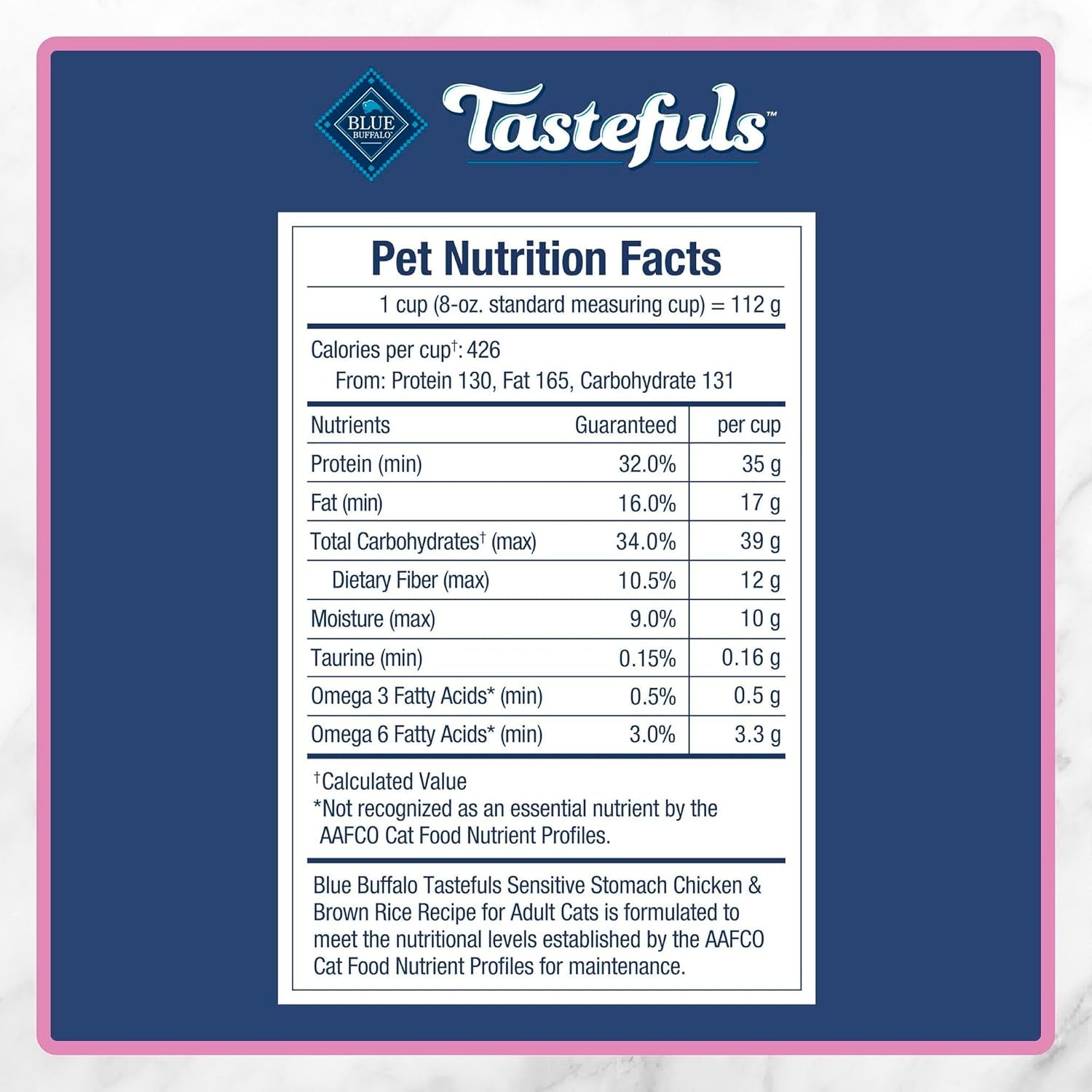 Tastefuls Natural Chicken & Brown Rice Dry Cat Food for Sensitive Stomachs - 15-Lb Bag