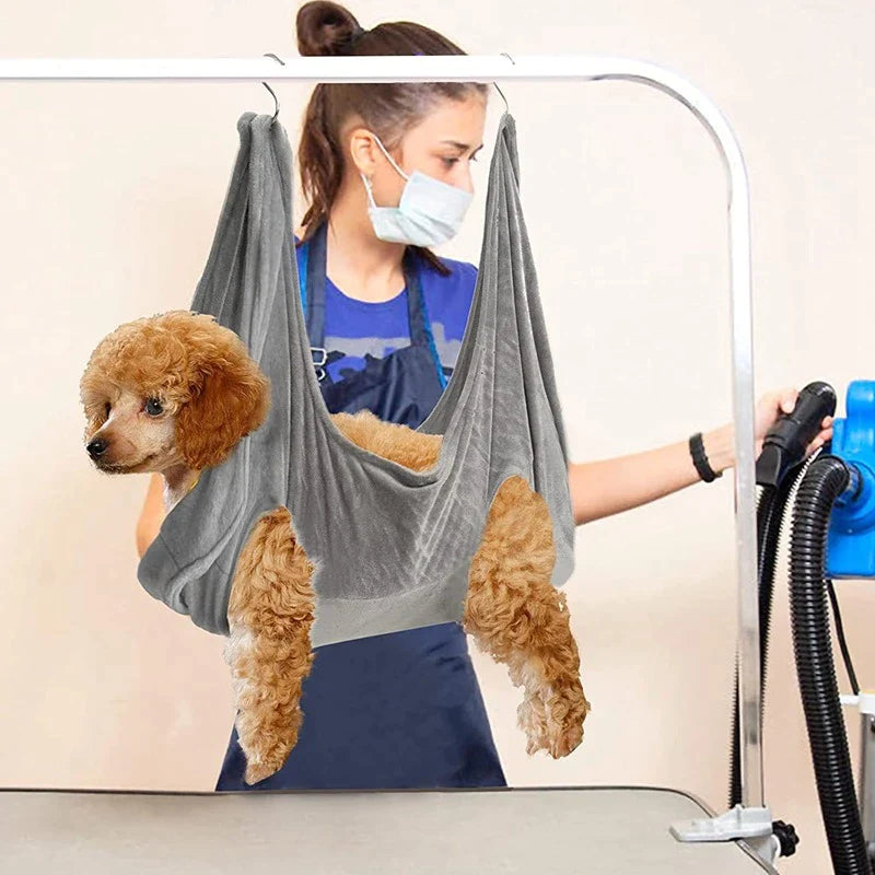 Portable Pet Grooming Hammock Harness - Breathable Dog & Cat Grooming Helper