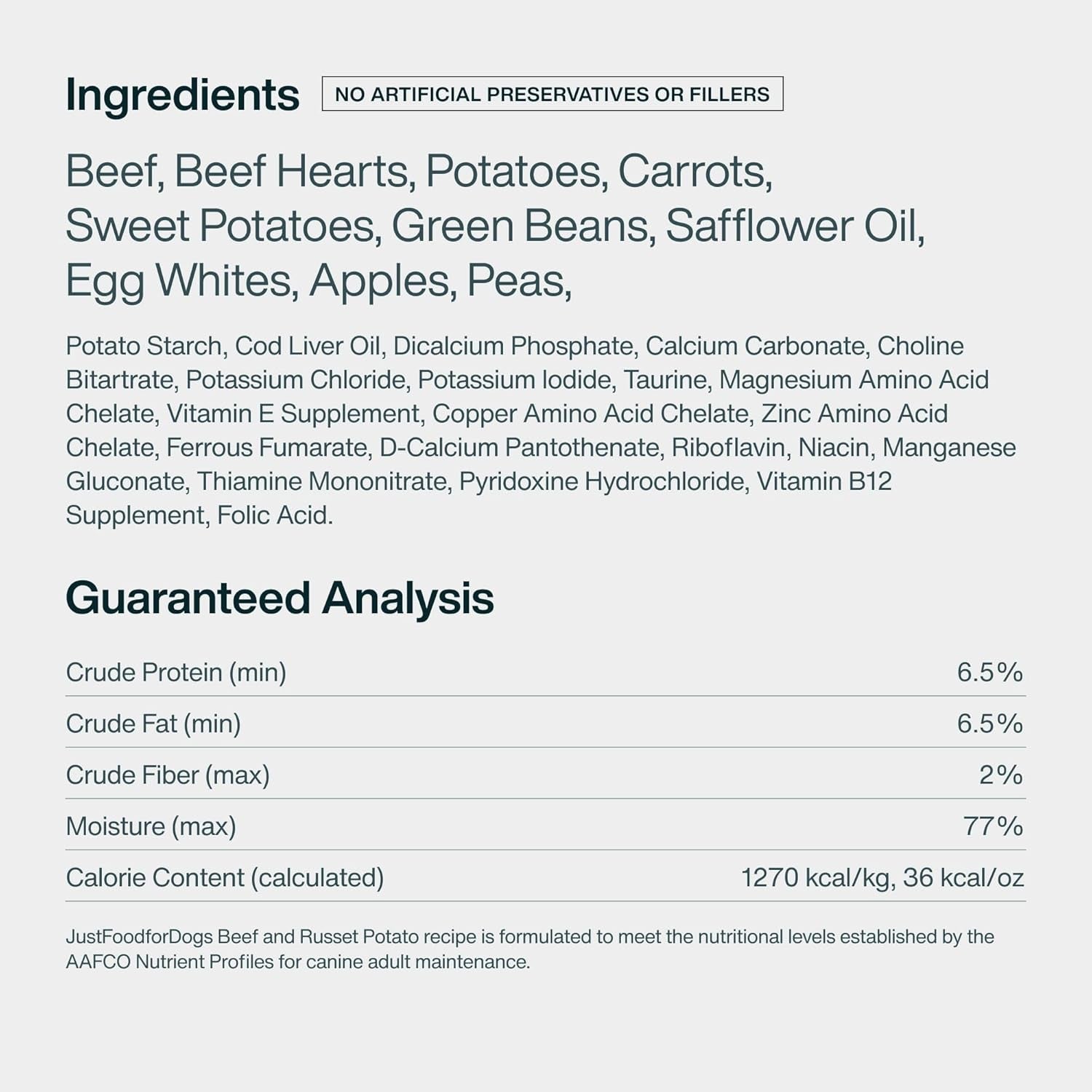 Pantry Fresh Beef & Russet Potato Wet Dog Food - Complete Meal or Tasty Topper, Human Grade Recipe, 12.5 Oz (Pack of 6)