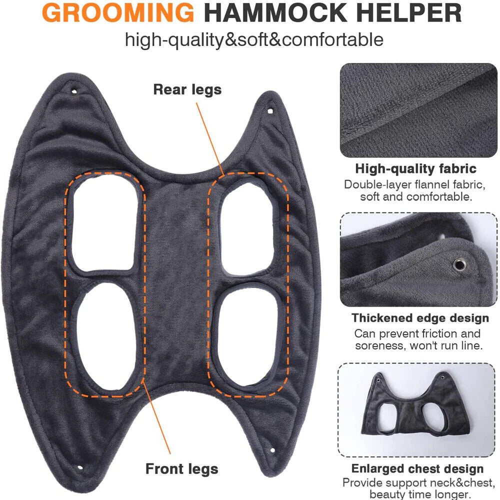 Portable Pet Grooming Hammock Harness - Breathable Dog & Cat Grooming Helper