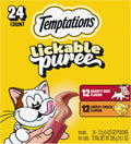 Indulgent Creamy Puree Cat Treats - Beef Liver & Cheese Variety Pack, 24 Squeezable Tubes, 0.42 Oz Each