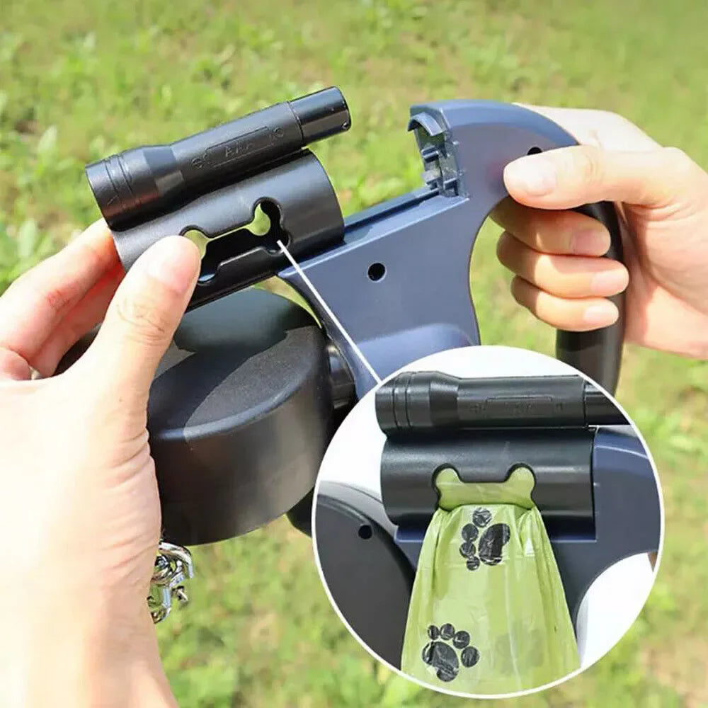 Revolutionary Dual Pet Leash - Retractable Reflective 360° Swivel for Effortless Double Dog Walking!