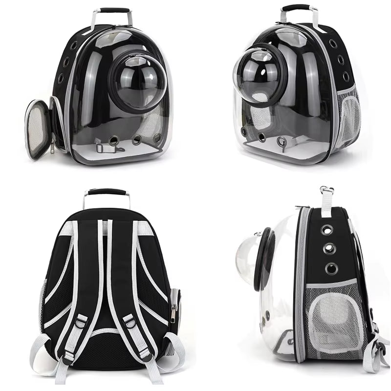 Space Capsule Pet Carrier Backpack - Breathable & Portable Transparent Design for Cats and Dogs