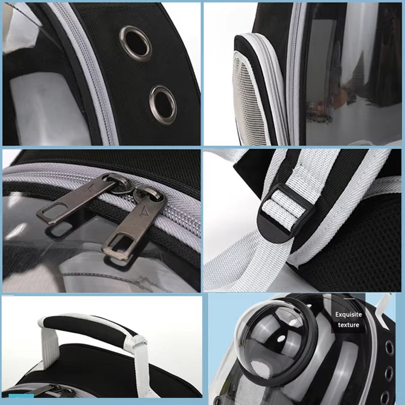 Space Capsule Pet Carrier Backpack - Breathable & Portable Transparent Design for Cats and Dogs