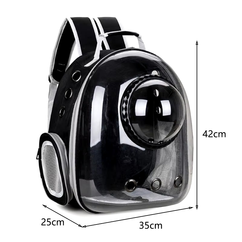 Space Capsule Pet Carrier Backpack - Breathable & Portable Transparent Design for Cats and Dogs