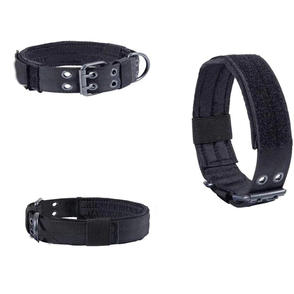 2" Wide Tactical Heavy Duty Nylon Large Dog Collar - K9 Military Style with Secure Metal Buckle for Ultimate Strength and Comfort