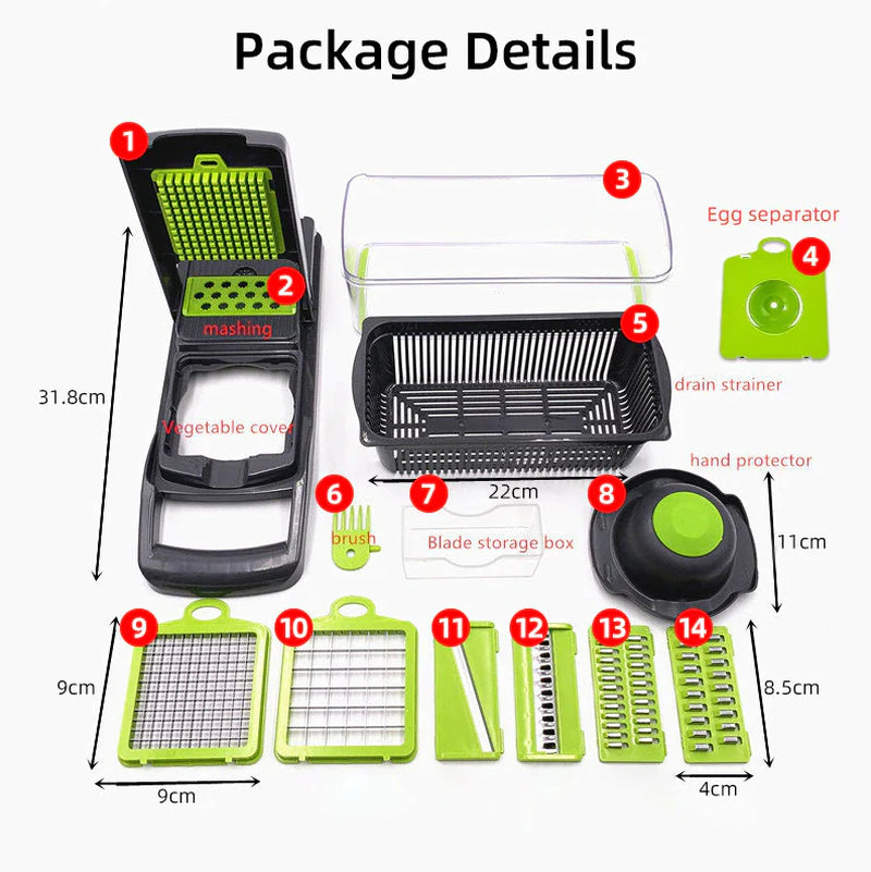 Ultimate 15-in-1 Vegetable and Fruit Chopper - Versatile Cutter and Slicer for Effortless Meal Prep!