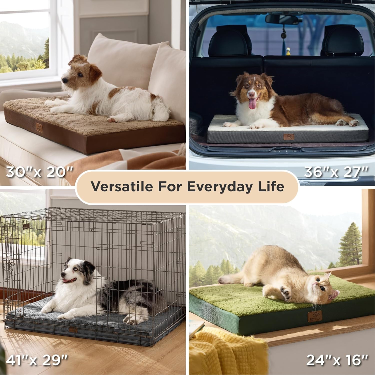 Bedsure Extra Large Orthopedic Dog Bed - Comfy, Washable Cover & Egg Crate Foam for Pets up to 100 lbs