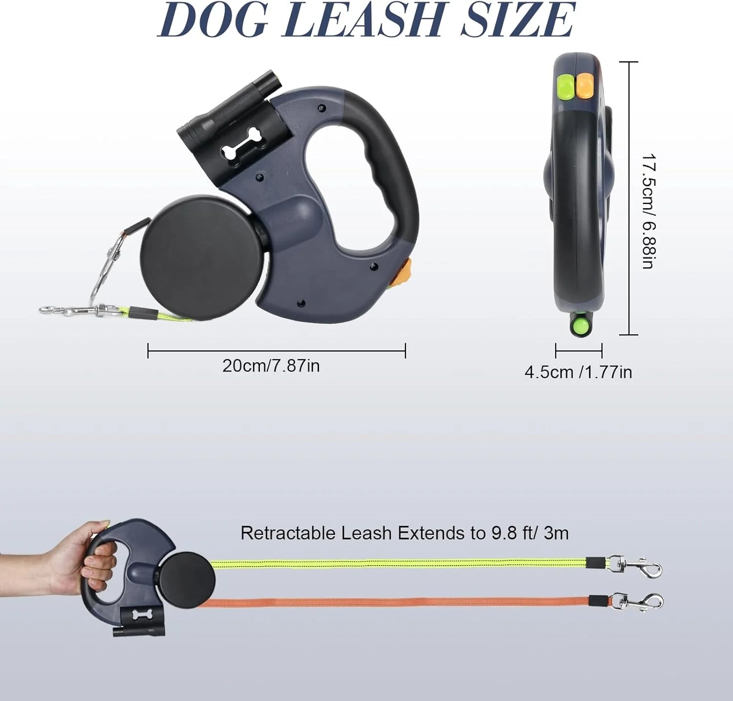 Revolutionary Dual Pet Leash - Retractable Reflective 360° Swivel for Effortless Double Dog Walking!