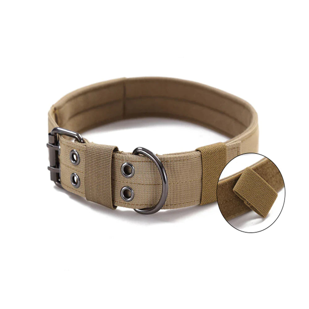 2" Wide Tactical Heavy Duty Nylon Large Dog Collar - K9 Military Style with Secure Metal Buckle for Ultimate Strength and Comfort