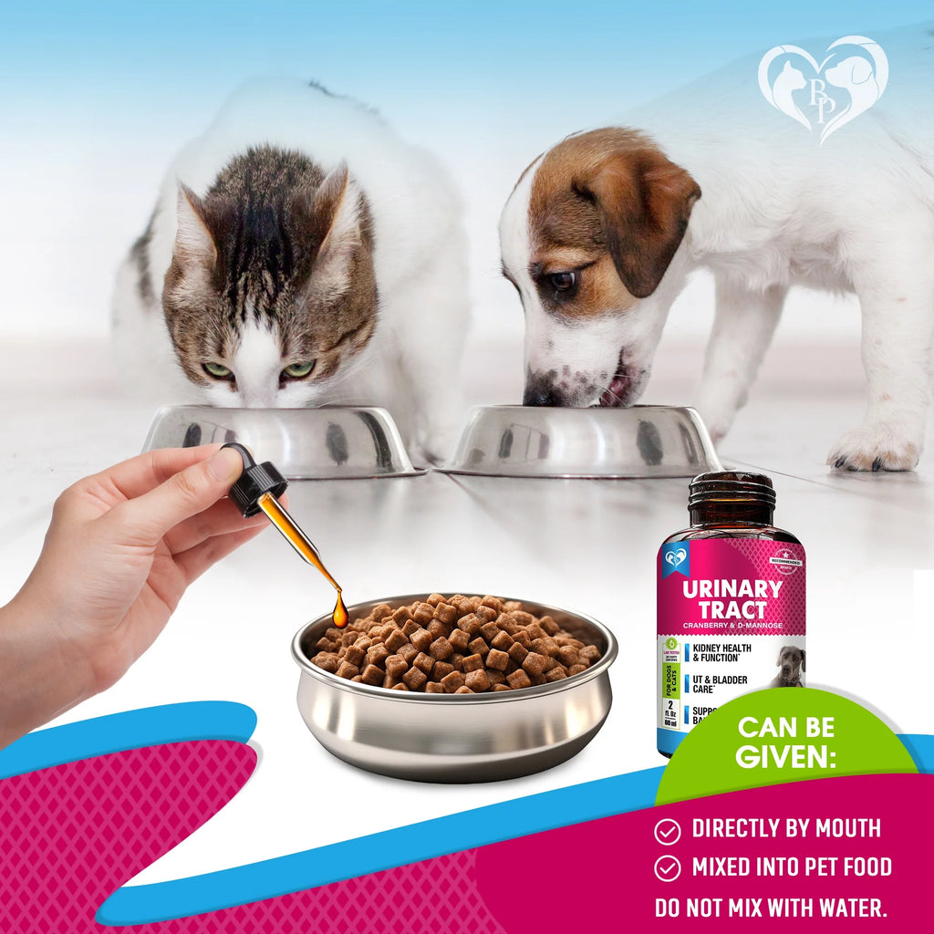 Premium Urinary Tract Support Liquid Drops for Dogs & Cats - Cranberry & D-Mannose for Optimal Kidney & Bladder Health
