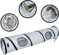 Collapsible Cat Tunnel with Peek Hole & Ball - Fun Hideaway Play Tube for Indoor Cats