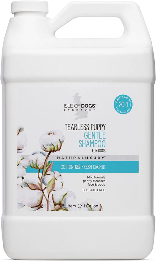 - Everyday Natural Luxury Tearless Puppy Shampoo - Cotton + Fresh Orchid - Sulfate & Paraben Free Formula - 1 Gal, (823-Gal)