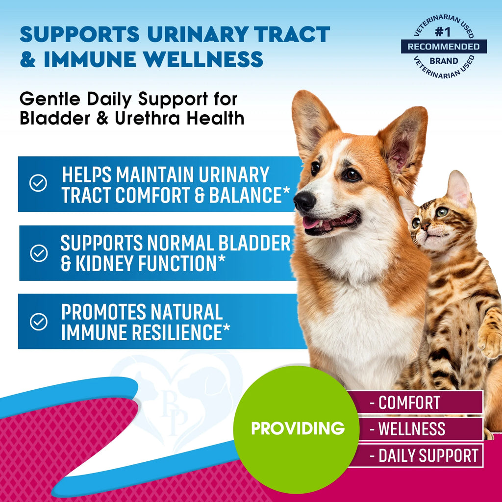 Premium Urinary Tract Support Liquid Drops for Dogs & Cats - Cranberry & D-Mannose for Optimal Kidney & Bladder Health