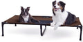  Outdoor Elevated Dog Bed - XL Cooling Raised Bed for Large Pets, Breathable Mesh Hammock Design, Washable Cover & Portable Metal Frame - Chocolate 50x32In