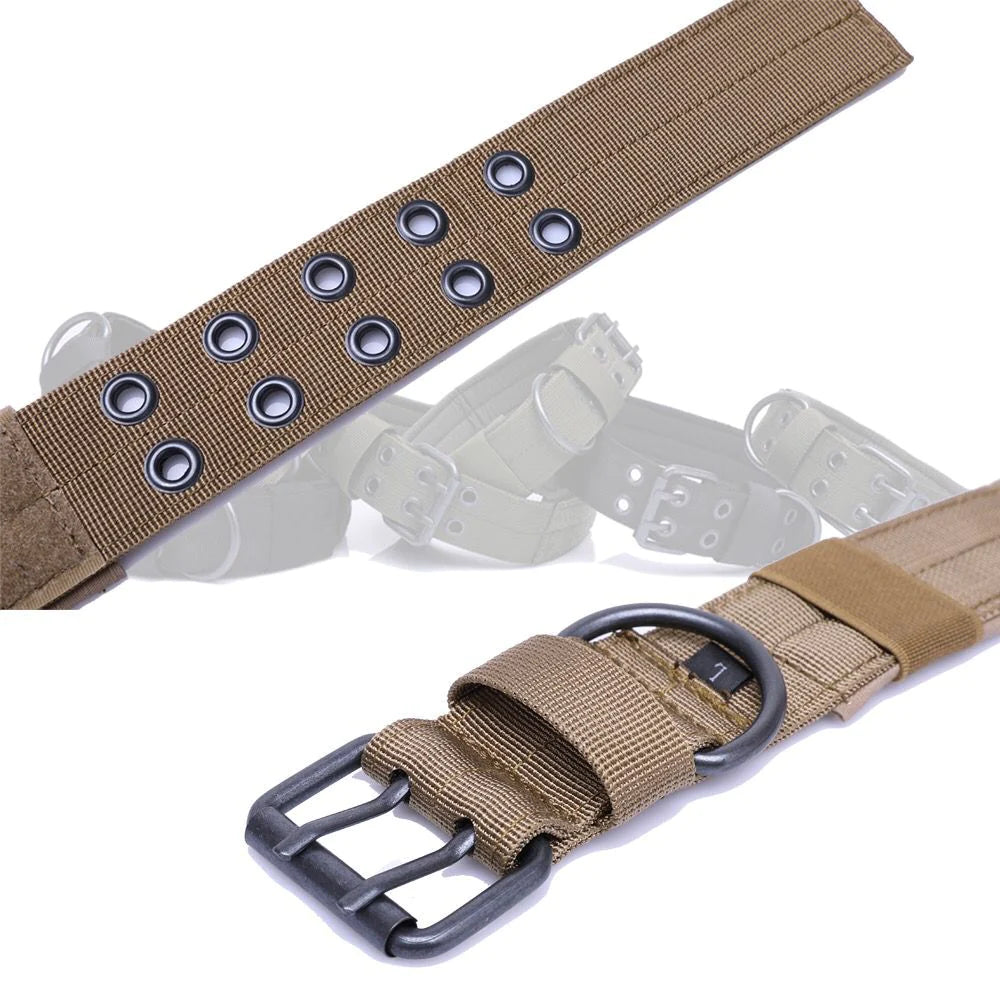 2" Wide Tactical Heavy Duty Nylon Large Dog Collar - K9 Military Style with Secure Metal Buckle for Ultimate Strength and Comfort
