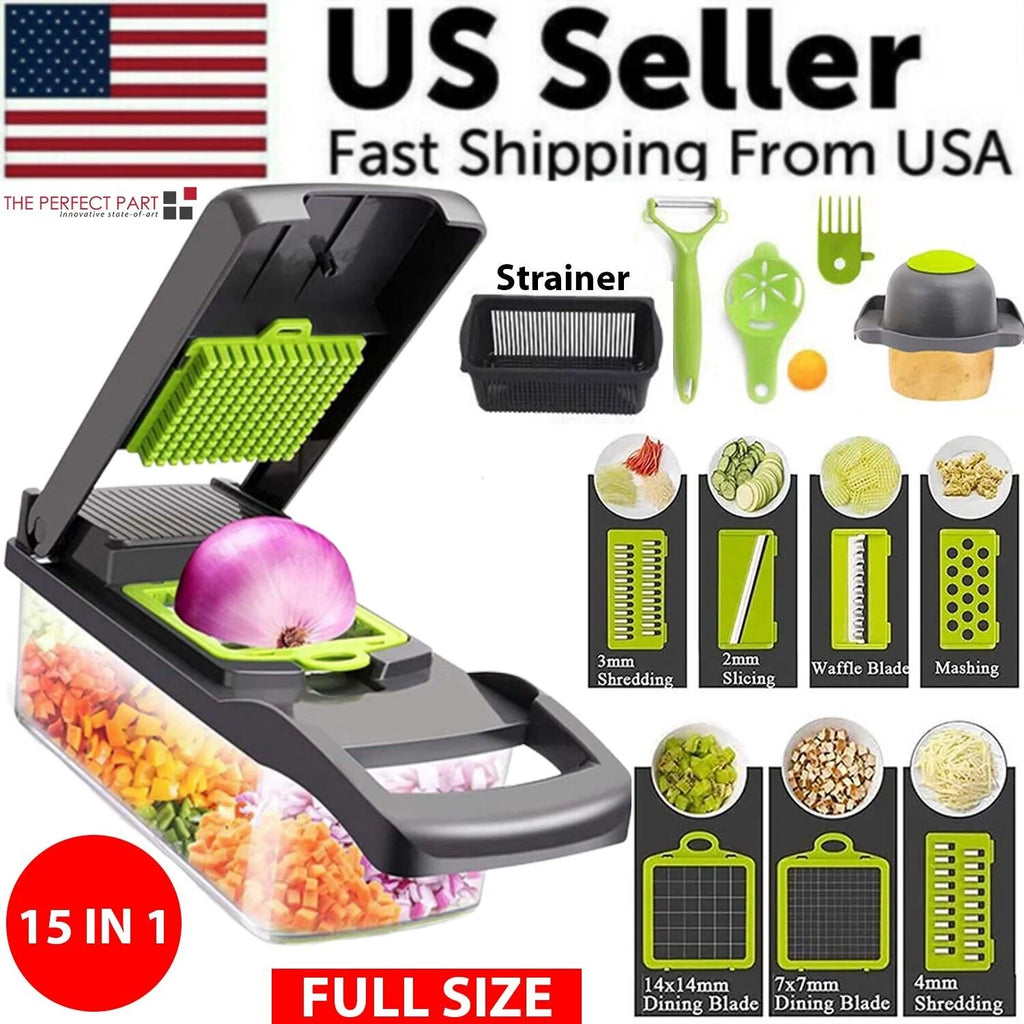 Ultimate 15-in-1 Vegetable and Fruit Chopper - Versatile Cutter and Slicer for Effortless Meal Prep!
