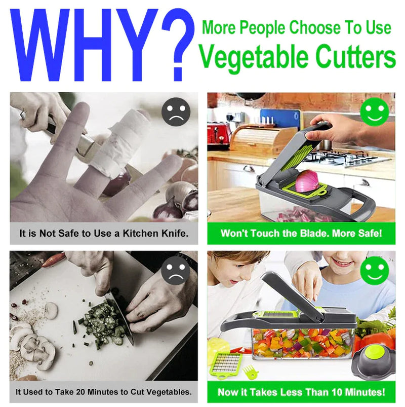 Ultimate 15-in-1 Vegetable and Fruit Chopper - Versatile Cutter and Slicer for Effortless Meal Prep!