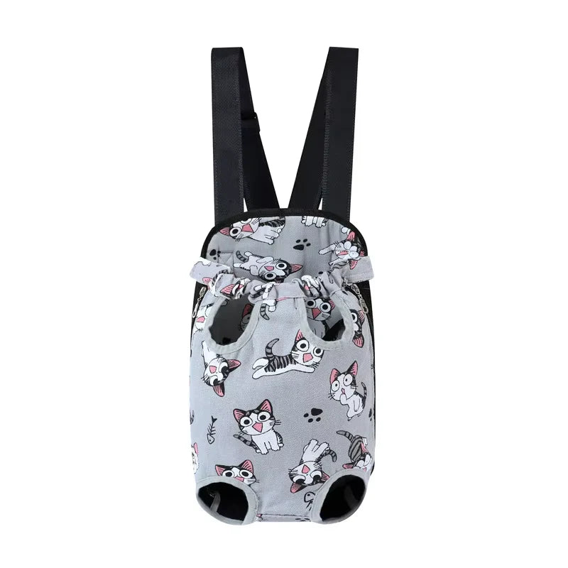 Adjustable Dual-Shoulder Pet Carrier Backpack for Cats and Dogs - Portable Outdoor Travel and Hiking Bag